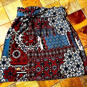 Multi-color skirt with Bow-tie